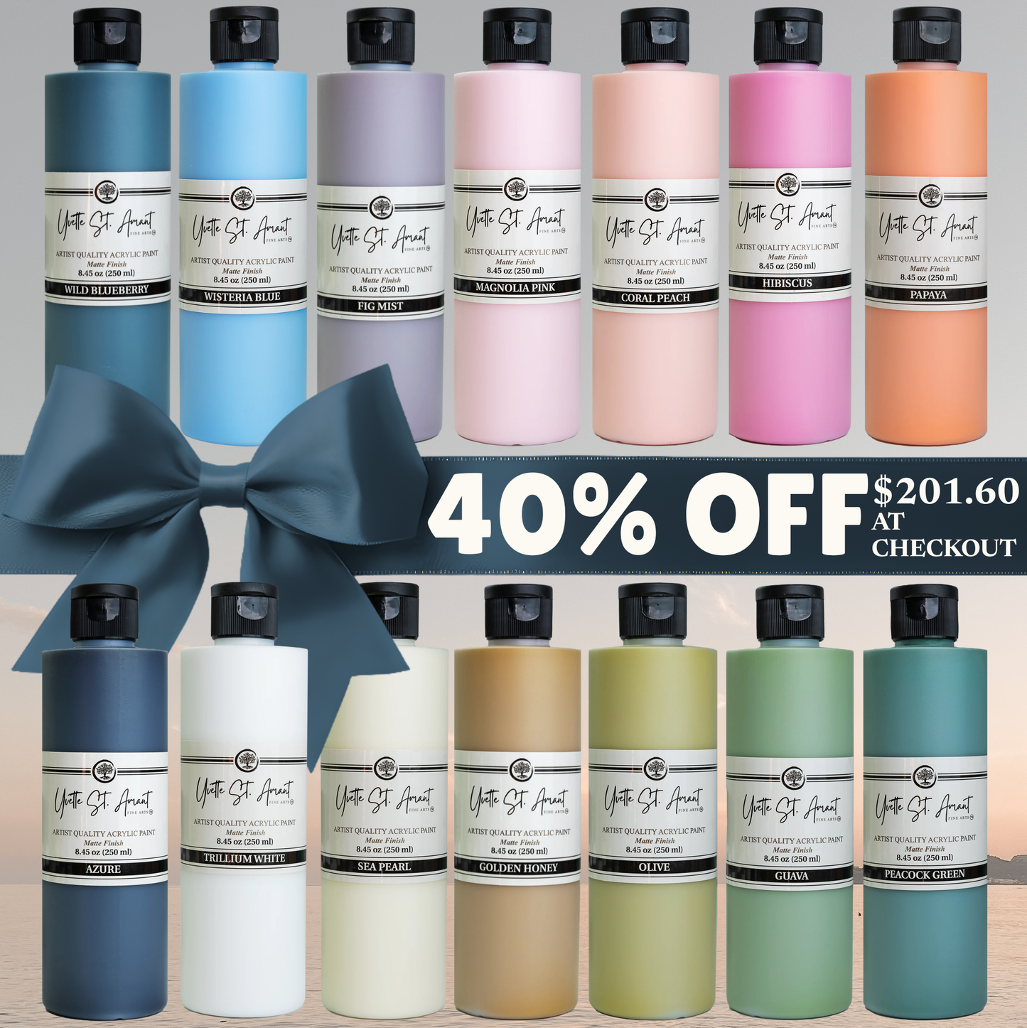 Tropic Vibe Collection | 14 Curated Acrylic Paints (250ml)