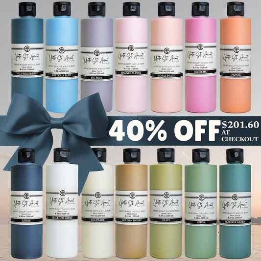 Tropic Vibe Collection | 14 Curated Acrylic Paints (250ml)