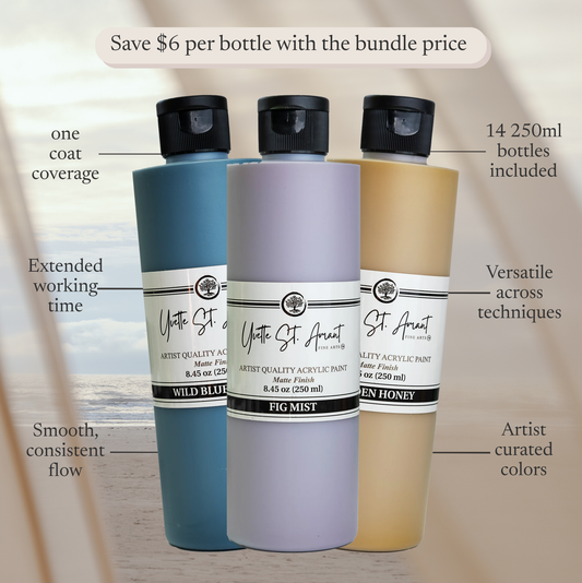 Tropic Vibe Collection | 14 Curated Acrylic Paints (250ml)